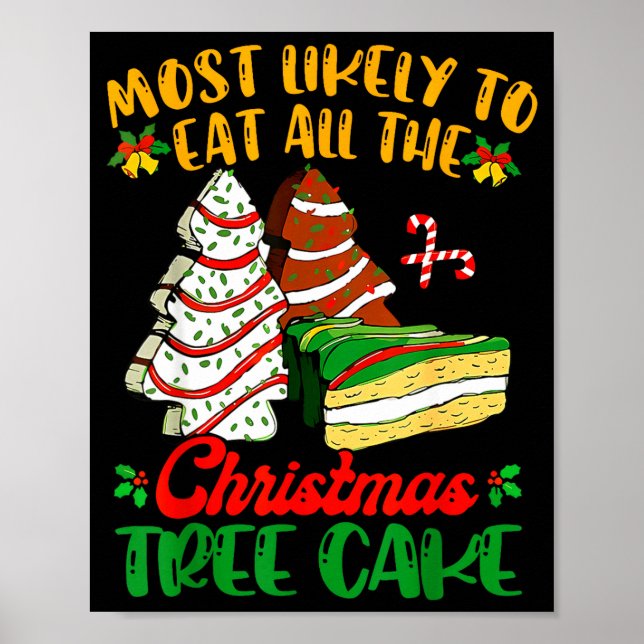 Retro Most Likely To Eat All The Christmas Tree Ca Poster (Vorne)