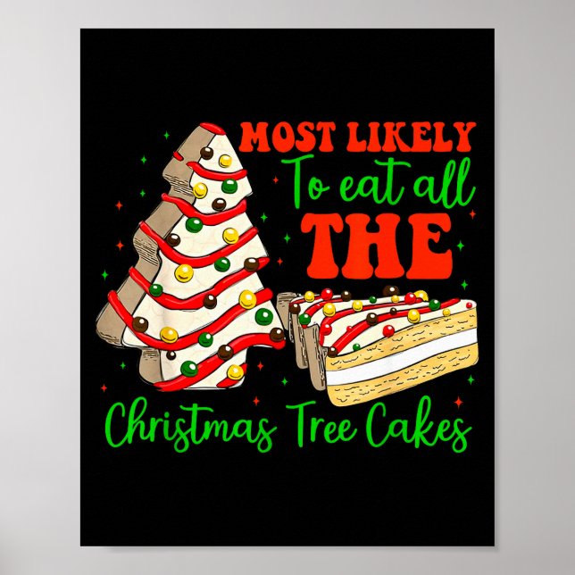 Retro Most Likely To Eat All The Christmas Tree Ca Poster (Vorne)