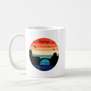 Retro Mostar Stari Most Brücke Bosnien Herzegowina Kaffeetasse