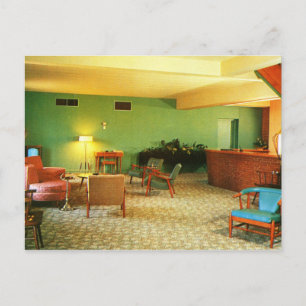 Retro-Motel-Lobby, Athens, GA Vintage Postkarte