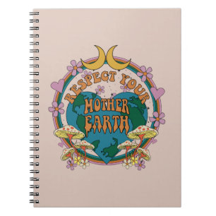 Retro Mother Earth Graphic der 70er Notizblock