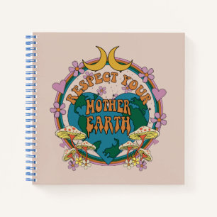 Retro Mother Earth Graphic der 70er Notizbuch