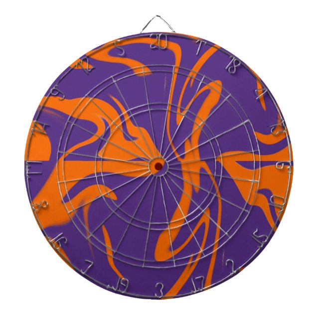Retro Motion Orange und Lila  Dartscheibe (vorne)