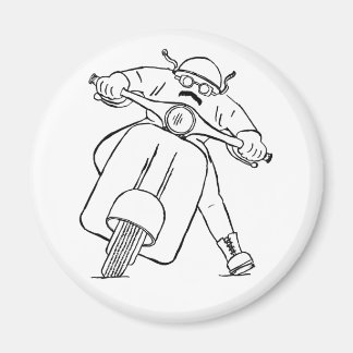 Retro Motor Scooter mit Mustache Magnet