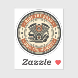 Retro Motorcycle Engine Badge Style Aufkleber