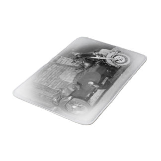 retro motorcycle sidecar bath mat badematte