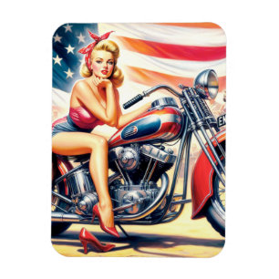 Retro-Motorrad-Button hoch Magnet