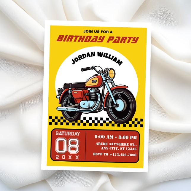 Retro-Motorrad-Geburtstag Einladung (Von Creator hochgeladen)