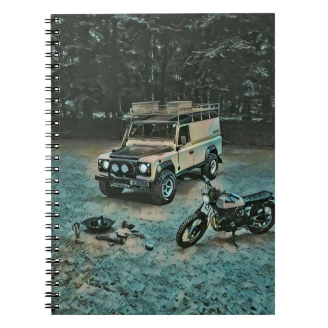 Retro-Motorrad-Geschenk Notizblock (Vorderseite)