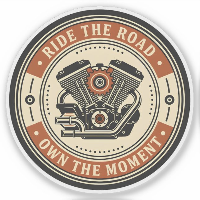 Retro-Motorrad-Motor-Emblem-Stil Aufkleber (Vorderseite)