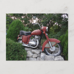 Retro Motorrad Postkarte