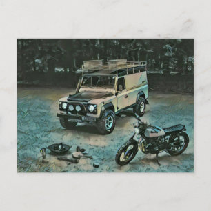 Retro-Motorrad Postkarte