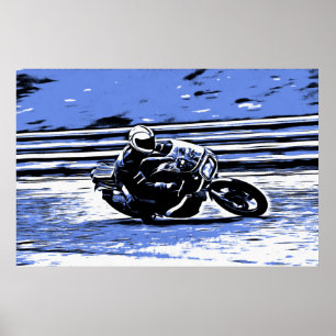 Retro Motorrad Racing Poster