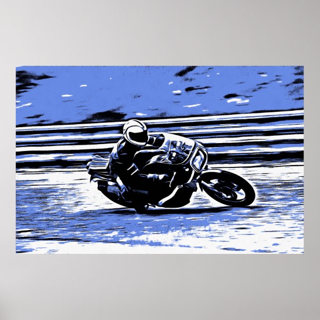 Retro Motorrad Racing Poster (Vorne)
