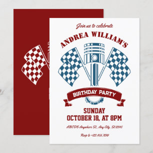 Retro-Motorrad-Rennmaschine  Einladung