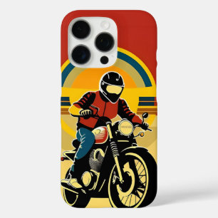 🏍️ Retro-Motorradfahrer-Silhouette iPhone 16 Pro Hülle
