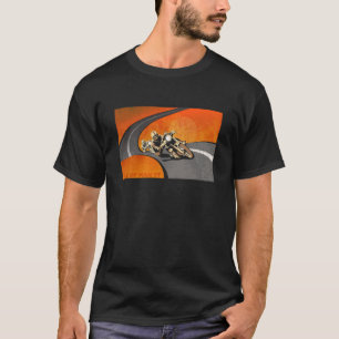 Retro-Motorradinsel Man TT-Plakat T-Shirt