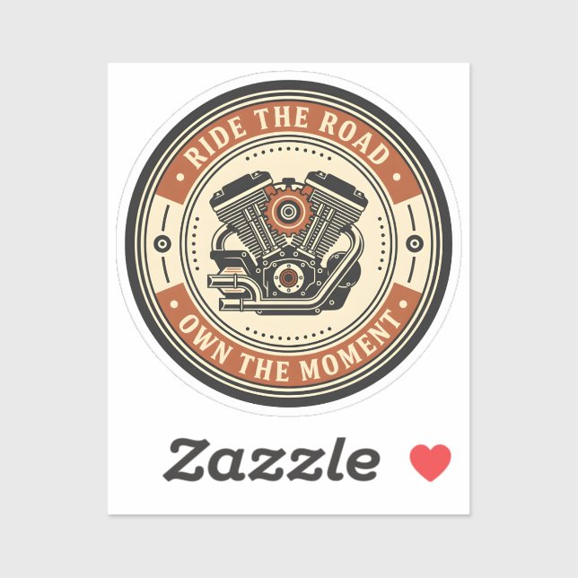 Retro-Motorradmotor-Emblem-Stil Aufkleber (Blatt)