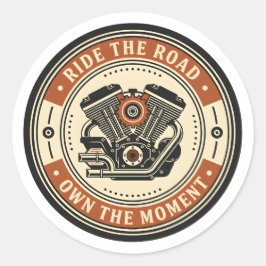 Retro-Motorradmotor-Emblem-Stil Runder Aufkleber