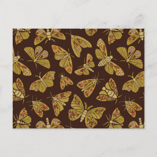 Retro-Motten der 1970er Postkarte