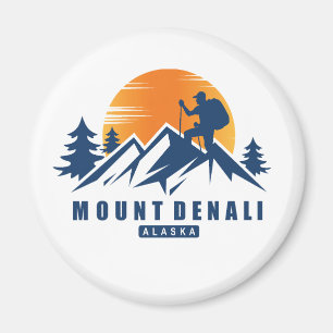 Retro Mount Denali Wandern T - Shirt Magnet