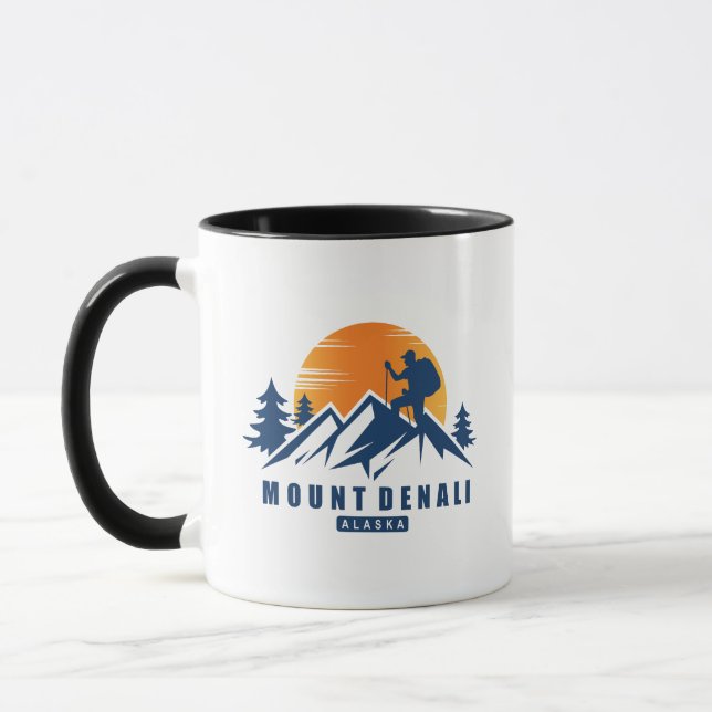 Retro Mount Denali Wandern T - Shirt Tasse (Links)