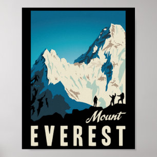Retro Mount Everest Kletter Reiseplakat Geschenk Poster