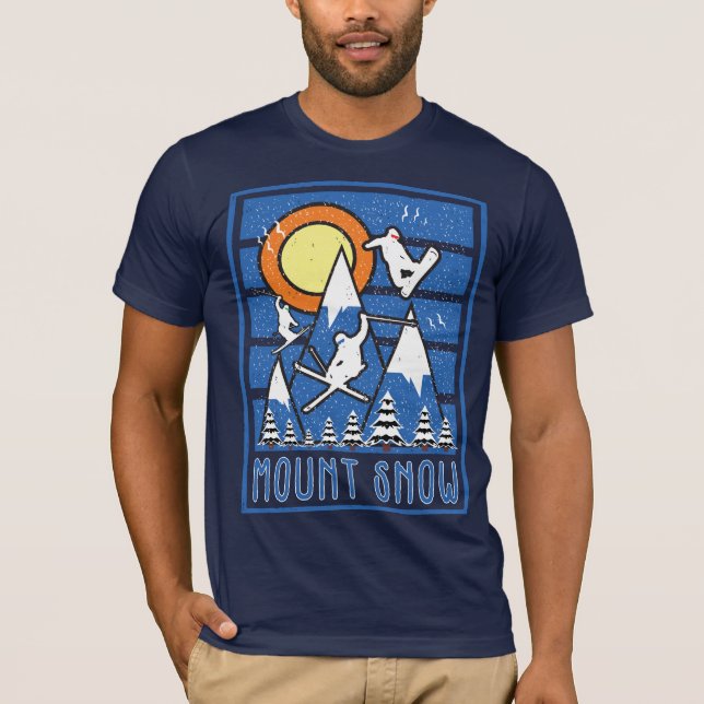 Retro Mount Snow Ski T-Shirt (Vorderseite)