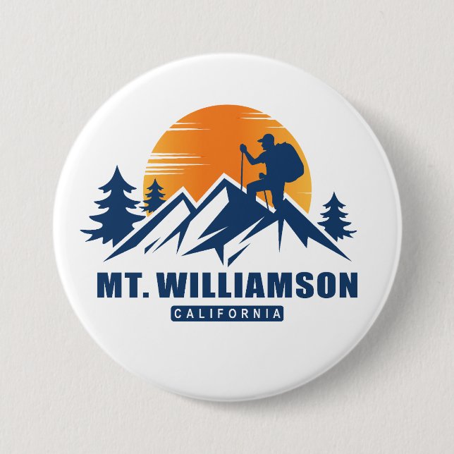 Retro Mount Williamson Hike T - Shirt Button (Vorderseite)