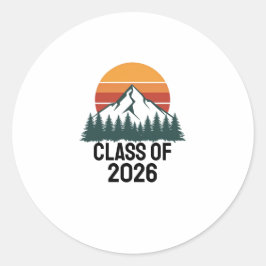 Retro Mountain Adventure Peak Runder Aufkleber