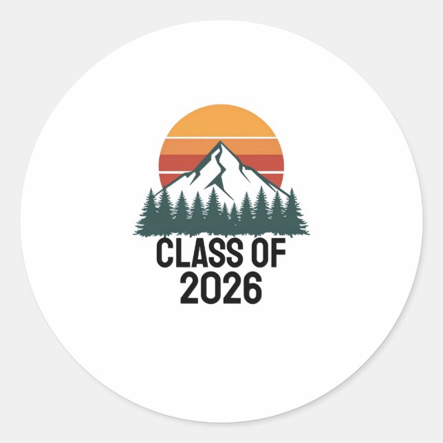 Retro Mountain Adventure Peak  Runder Aufkleber (Vorderseite)