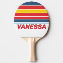 Retro Mountain Horizon Striping with Name Tischtennis Schläger