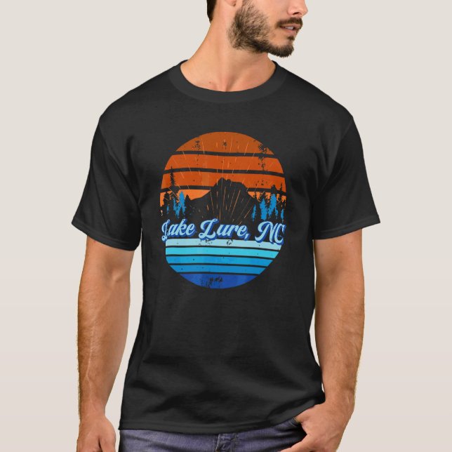 Retro Mountain Sunset Lake Lure Nc T-Shirt (Vorderseite)