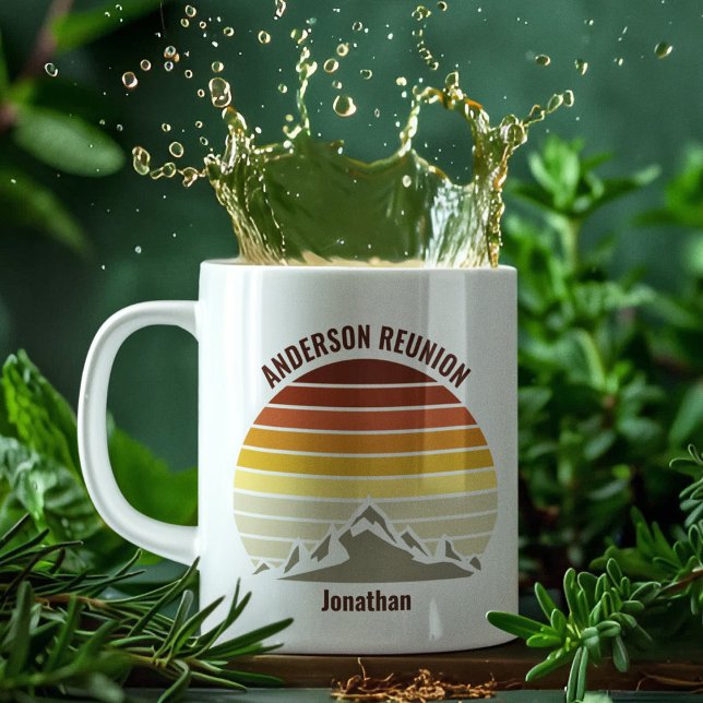 Retro Mountain Sunset Niedlich Personalisiert Kaffeetasse (Von Creator hochgeladen)