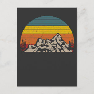 Retro Mountain Sunset Outdoor Wandern und Camping Postkarte