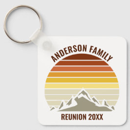 Retro Mountain Sunset Personalisiert Schlüsselanhänger