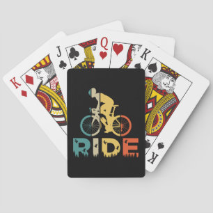 Retro-Mountainbike und Outdoor Spielkarten