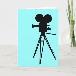 Retro Movie Camera Silhouette Karte