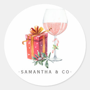 Retro Movie Christmas Runder Aufkleber