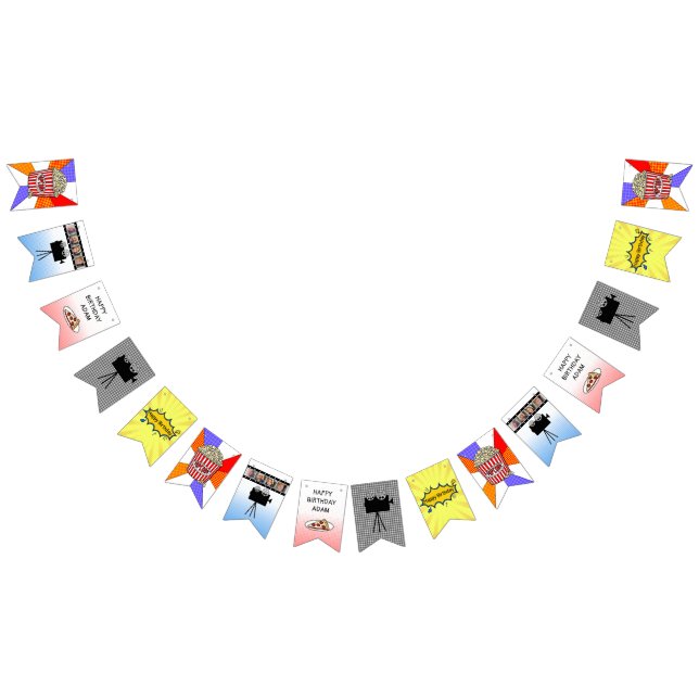 Retro Movie Night ThemenBirthday Banner (Alle)