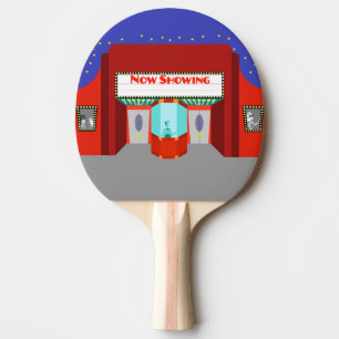 Retro Movie Theater Ping Pong Paddle Tischtennis Schläger