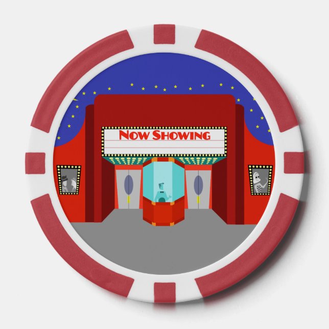Retro Movie Theater Poker Chips (Vorderseite)