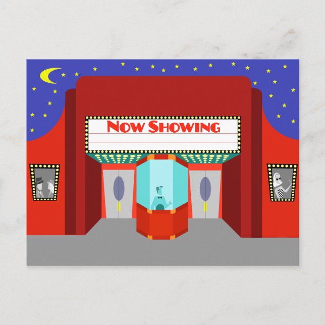 Retro Movie Theater Postkarte (Vorderseite)