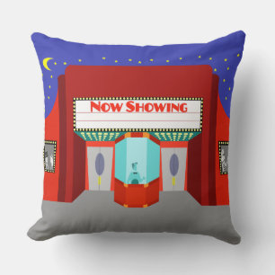 Retro Movie Theater Throw Kissen