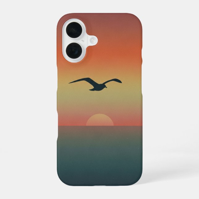 Retro Möwe iPhone 16 Hülle (Rückseite)