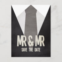 Retro Mr & Mr Anzug Krawatte Gay Save the Date Pos
