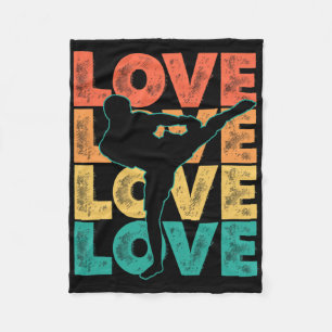 Retro-Muay-Thai-Liebe-Wort-Thema Grafikdesign Kic Fleecedecke
