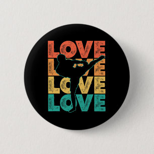 Retro Muay Thai Liebeswort Thema Grafikdesign Kic Button