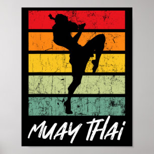 Retro Muay Thai Vintage MMA Martial Arts Thailand Poster