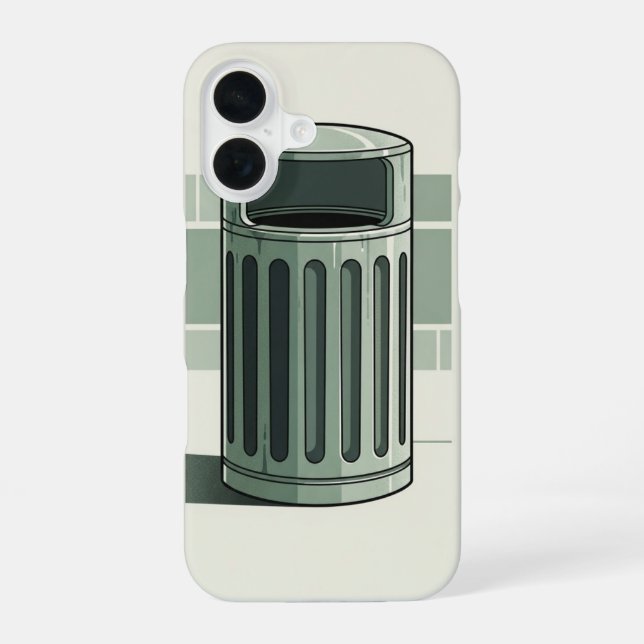 Retro-Mülleimer einfach iPhone 16 Hülle (Rückseite)